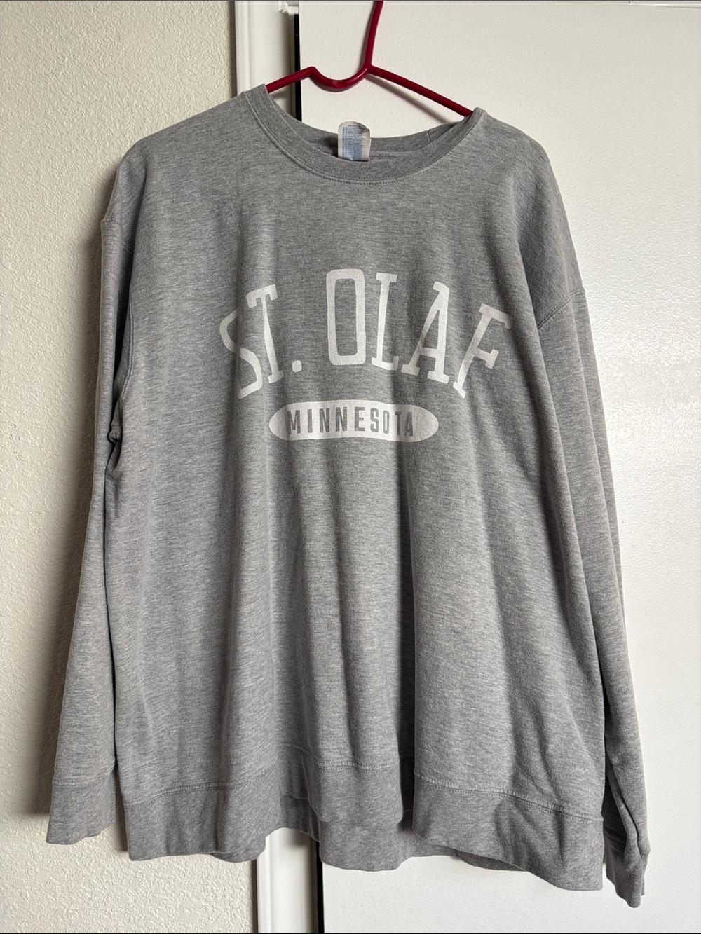 Port and Company Grey St. Olaf Minnesota Crewneck Sweatshirt